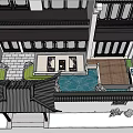 Serene Courtyard Garden Design With Green Plants Pond And Wooden Deck Seating Area