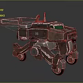 Mechanical Exploration Vehicle With Brown Metallic Structure Green Screen Antenna And Wheels