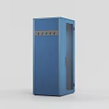 Blue Public Facility Storage Cabinet With Glass Door And Control Panel