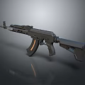 High Quality Modern Black Assault Rifle With Orange Grip And Tactical Components