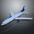 Transavia Airlines Airplane Model With White Blue Fuselage Wings Tail And Engines On Gray Background