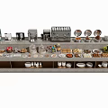 Delicious Assorted Food Items On Kitchen Counter With Appliances And Containers