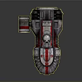 Advanced Futuristic Cosmic Spaceship With Red Silver Exterior And Detailed Structure