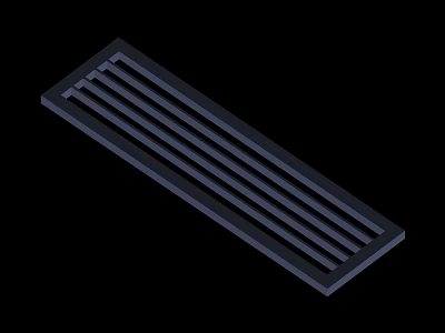 Modern Rectangular Air Conditioner Vent With Slotted Grille Design For Airflow 3d model