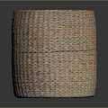 Round Woven Storage Basket With Layered Texture And Natural Fibers For Home Storage