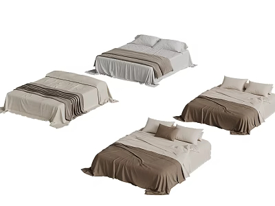 04 Modern Double Bed 3d model