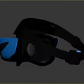 Blue And Black VR Headset With Modern Sleek Design For Computer Tech 3d model