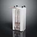 Modern White Vertical Medical Equipment With Metal Components And Control Panel