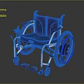 Modern Medical Device Wheelchair With Black And Blue Seat Silver Frame And Blue Wheels