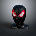 Spider Man Black Helmet With Red Eyes And White Web Patterns Game Movie Character
