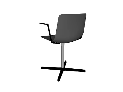 Modern Minimalist Grey Leisure Chair With Armrest And Cross Base Design 3d model