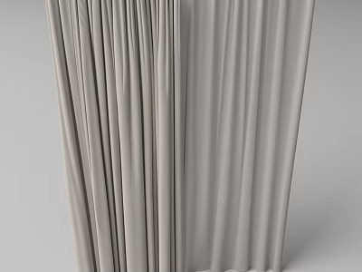 Light Gray Soft Curtains with Elegant Pleated Design for Modern Home Interior Decor 3d model