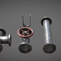Modern pipeline rusty chemical pipeline 3d model
