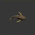 Unique Brown and Yellow Fish with Distinctive Fins and Body Structure on Dark Background