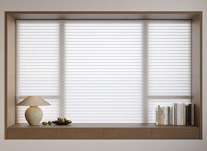 Venetian blinds Bay Window Curtain Shangri-La Curtain Honeycomb Curtain Cushion Decoration 3d model