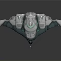 Futuristic Sci fi Mechanical Structural Component With Extended Appendages And Green Accents