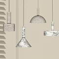 Modern Minimalist Pendant Lights With Marble Concrete Shades And Various Shapes For Interior