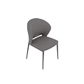 Modern Gray Leather Dining Chair With Black Metal Legs And Sleek Design
