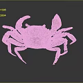 Brownish Crab With Orange Claws On Smooth Black Surface And Reflection
