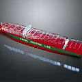 China Shipping Line Container Ship With Red Deck And Stacked Containers 3d model