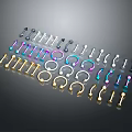 Various Colorful Metallic Jewelry Accessories Including Hoop And Stud Designs Arranged In