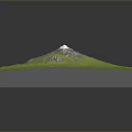 Modern 3D Terrain Model With Green Surface White Peak And Purple Mountain Ranges