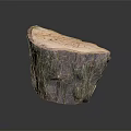 Wood Stone Tree Stump Decorative Piece with Intricate Natural Surface Texture