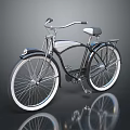 Classic Black Bicycle With Silver Accents White Wall Tires Rear Rack And Urban Riding Design