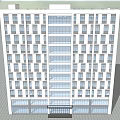 Modern Multi Storey Office Building With White Facade And Glass Windows 3d model