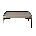 Modern Rectangular Coffee Table With Black Metal Legs And Gray Surface 3d model