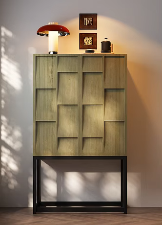 Modern Middle Ancient Bucket Cabinet Modern Middle Ancient Side Cabinet Modern Middle Ancient Table Lamp Modern Decorative Painting Modern Jewelry Ornaments Table Lamp Decoration 3d model