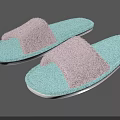 Soft Comfortable House Slippers With Pink Fuzzy Upper And Turquoise Sole