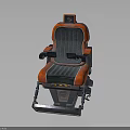 Futuristic Orange And Black Gaming Chair With Logo On Backrest And Ergonomic Armrests