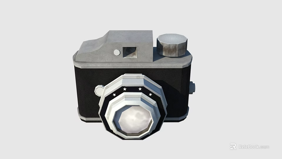 Vintage Camera 3D Model with Classic Body and Large Lens for Mobile Digital Collection 3d model 