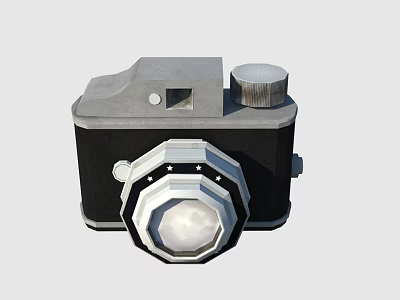 Vintage Camera 3D Model with Classic Body and Large Lens for Mobile Digital Collection 3d model