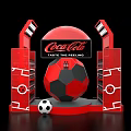Commercial Equipment Coca Cola Display Rack with Football Decoration and Red Black Design