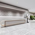Modern Front Office Front Desk 3d model