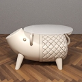 Round Table Table Table Pig Alien Art Furniture Living Room Coffee Table Bedroom Rest Table Low Table 3d model