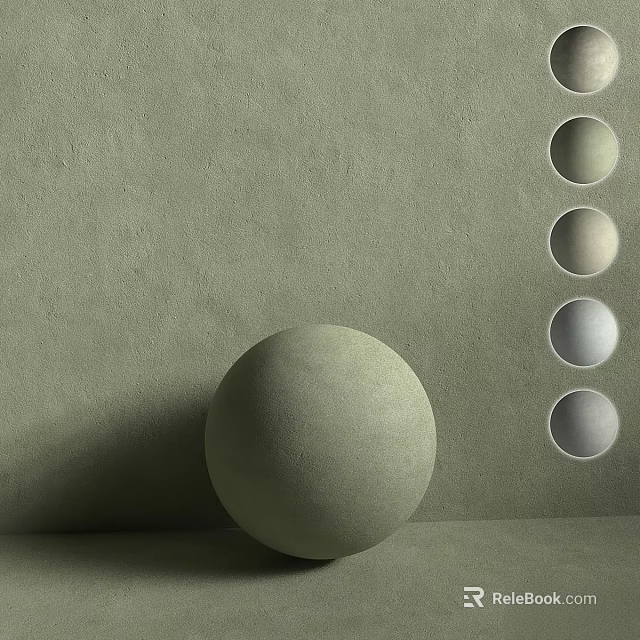 Light Green Sphere Construction Component With Wall Background And Multiple Circular Samples 3d model