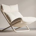 White Modern Comfortable Accent Chair With Leather Upholstery And Metal Frame For Home Living Room