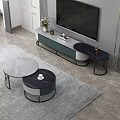 Elegant Modern TV Stand With Wall Mounted TV Decorative Vase Coffee Tables And Rug