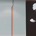 Modern Luxury Bathroom Feature Wall With Grey Panel Copper Lines And Female Silhouette