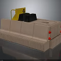 Industrial Equipment with Light Brown Main Body Yellow Control Panel Black Modules and Red Indicators