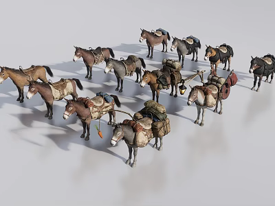Donkey collection 3d model