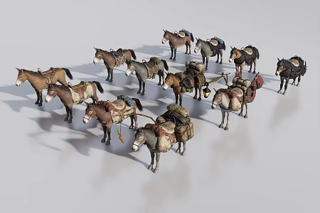 Donkey collection 3d model