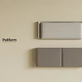 Modern Upholstered Bed Headboard In Gray With Double Panel Rectangular Design