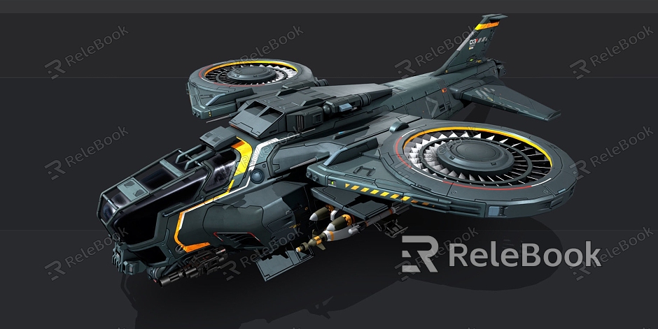 Sci-fi spaceship Starship Future Fighter Aircraft Drone model