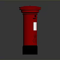 Red Vintage Postbox As Practical Household Item With Classic Design And Metal Base