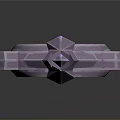 Futuristic Fantasy Weapon With Purple Blue Gradient Ring Shaped Top And Shiny Decorative Base