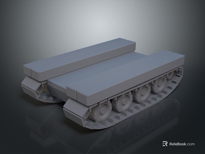 Gray Tank 3D Concept Model With Tracked Chassis And Minimalist Design 3d model 